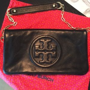 Black leather Tory Burch shoulder bag